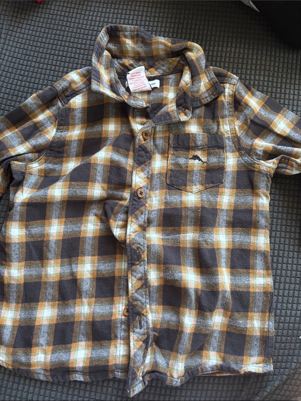 Tommy Bahama Boys Plaid Button-Down Shirt in Brown, Yellow & Cream